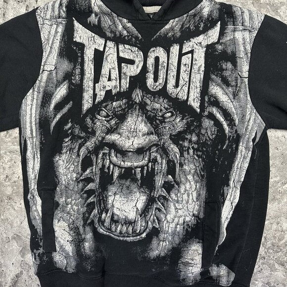 Tapout Fight Co Demon Y2K MMA Hoodie Mens Size S Black White READ - Picture 4 of 9